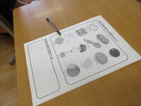 今日の給食の食材を分類します。