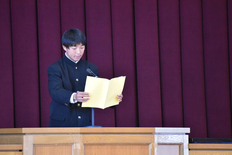1学年代表の発表②