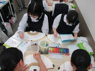 扇子の絵付け②
