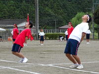 生徒をまとめた紅白応援団長