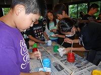 午後は「ふくろうの絵付け」丁寧に色を塗ったよ！